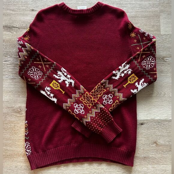 Game Of Thrones Small "I Drink And I Know Things" Knit Sweater Cotton Red - Picture 2 of 4